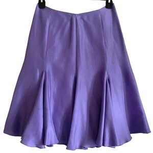 LAUREN RALPH LAUREN 100% Silk Preppy Coquette Feminine Flared Skirt Size 4 Y2K
